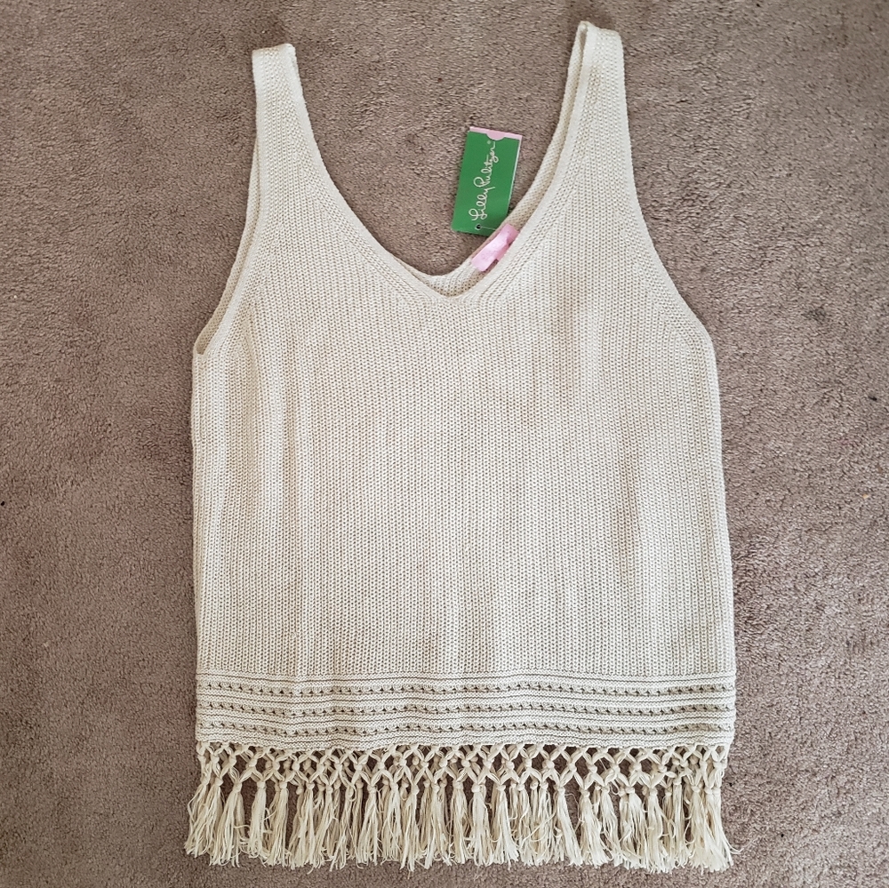 Lilly Pulitzer Dulce Metallic Knit Fringe …